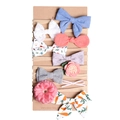 Set di 10 fasce per capelli da neonata con fiocchi e fiori su carta kraft per bambini - MS2108 Set da 10 Pezzi su Scheda