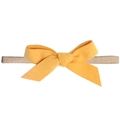 Helles gelbes Baby-Stirnband mit Schleife und weichem elastischem Band in Khaki - Gelbe Schleife Stil (MB134)