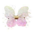 Kids glitter butterfly hair clip with green and purple gradient finish and golden details - Pink Butterfly (MC2816)