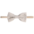 Cute light grey baby headband with yellow polka dot bow and elastic strap - Gray Polka Dot Bowknot (MB153)