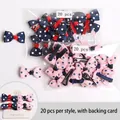 Set of 40 polka dot ribbon bow hair clips for girls in dark blue and light pink colors - 40Pcs Pack / Polka Dot (MS2273)