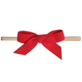Elastic baby headband with a large vibrant red felt bow for infant photography - Big Red Bowknot (MB155)
