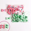 Pink and green polka dot bow hair clips set with 40 pieces for baby girls - 40Pcs Pack / Pink And Green Dot (MS2280)