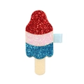 Pinza para pelo de helado con purpurina roja rosa y azul para niñas y princesas - Rojo Helado