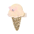 Fermaglio per capelli a gelato con paillettes rosa e fiocco per bambine - MC585 Cono con strass stella giallo