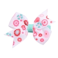 Barrette à cheveux nœud floral blanc avec imprimé fruits tropicaux, pince douce en tissu - - / Papillon Moulin à Vent Pissenlit (MC2427)