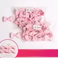 40-piece pink bow hair clips set with striped and silver-edged designs on display cards - 40Pcs Pack / Pink Striped Pattern (MS2292)