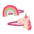 Funkelnde Pailletten-Haarspangen für Mädchen mit Regenbogen- und Einhorn-Glitzer-Designs - Regenbogen Einhorn (MC527)