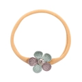 Fascia elastica per neonati con un fiore in maglia colorato e cristallo centrale - Fiore in Strass Bicolore
