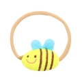 Cute plush bee elastic hair band for kids featuring yellow and brown stripes on white - Stuffed Small Bee