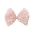 Pink polka dot mesh bow hair clip with shimmering sequins for little girls - Mc1334 Cherry Blossom Pink Polka Dot / -