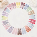 Colorful 40-piece set of children's metal BB hair clips with assorted vibrant patterns - 40 Pieces/Pack (One Pair of Each Color) / Multicolor