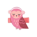 Pince à cheveux chouette rose à paillettes pour filles avec détails d'oreillettes fleuries - Mc532 Hibou / -