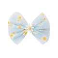 Pince à cheveux nœud en résille bleu clair avec imprimés marguerites blancs - Bleu Clair Marguerite