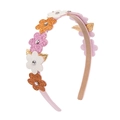 Serre-tête fleuri à paillettes pour filles avec fleurs en feutrine et détails scintillants - Fleur à Paillettes Bloc de Couleur (MH360)
