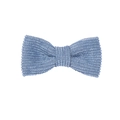 Soft light blue cotton linen bow hair clip for infants and children in minimalist style - Fog Blue