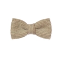 Classic tan corduroy bow hair clip for babies and kids with soft ribbed texture - Slate Blue