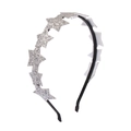 Serre-tête scintillant à étoiles argentées pailletées avec bandeau noir pour petites filles - Étoile Brillante Argent (MH359)