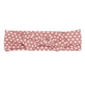 Fascia elastica neonata rosa antico con stampe a cuore bianco e fiocco in maglia - Cuore Rosa Pesca