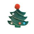 Barrette sapin de Noël vert pailleté avec chaînes de perles dorées et sequins brillants - Sapin de Noël Perlé (MC6730)
