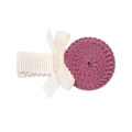 Fermaglio per capelli intrecciato viola con fiocco crema e base foderata - MC1203 Caramella al Mirtillo Rosso