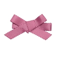 Pink grosgrain ribbon bow hair clip for girls with textured double-layered floral design - MC1208 Cranberry Bow
