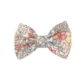 Floral print bow hair clip for girls featuring pastel blossoms and ribbon texture - MC1210 Pink Rose