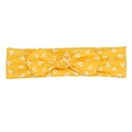 Elastisches Baby-Stirnband mit gelber Schleife und weißem Blumenmuster für Neugeborene - Golden Flower
