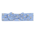 Elastisches Baby-Stirnband mit hellblauem Blumenmuster und einer weichen 3D-Schleife - Blaue Blume