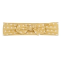 Elastisches gelbes Baby Stirnband mit Polka Dots und Schleife für Neugeborene - Beige Polka Dot