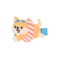 Pinza para el pelo de perro Shiba Inu con purpurina y bufanda de rayas - Estilo Akita (MC1161)