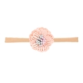 Fascia elastica in nylon per neonati con fiore in tessuto 3D arancione pesca - MB1750 Fiore Traforato Rosa Pesca