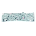 Elastisches Baby-Stirnband mit grünem Blumen-Hasen-Muster und niedlicher Schleife detail - Cyan Pattern