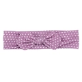 Weiches lila gepunktetes Baby-Stirnband mit Schleife, dehnbares Accessoire für Neugeborene - Purple Polka Dot