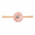 Fascia vintage in nylon per neonati con decorazione floreale in tessuto rosa a strati - MB1748 Margherita Rosa Chiaro