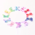Lot de 12 pinces à cheveux papillon colorées en tulle double couche avec paillettes - Barrettes Couleurs Mélangées (MS2078)