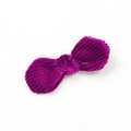 Deep pink corduroy bow hair clip for girls with a textured fabric finish - Grape Purple
