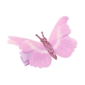 Barrette papillon dégradé rose et violet avec paillettes pour un style féerique de fille - Glitter Dégradé Rose Violet (MC1327)