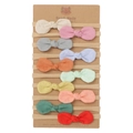 Lot de 10 bandeaux bébé avec nœuds en lin colorés sur carte décorative - Carte Mélange Multicolore