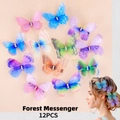 Lot de 12 barrettes papillon en tulle coloré avec strass brillants pour filles - Papillons Colorés Forest Messenger (MS6722)