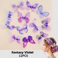 Lot de 12 pinces à cheveux papillon en tulle violet avec cristaux pour filles et femmes - Papillons Série Violet (MS6723)