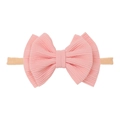 Diadema para bebé con lazo grande rosa con textura acanalada y banda elástica - Color Cuarzo Rosa