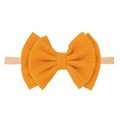 Diadema elástica para bebé con lazo acanalado naranja brillante y banda sin costuras - Amarillo Hoja de Arce