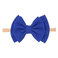 Diadema para bebé azul real con lazo grande de doble capa y banda de nailon elástica - Azul Sereno