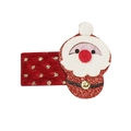 Fermaglio per capelli Babbo Natale per bambini con paillettes rosse e dettagli in peluche - Fermaglio per Capelli Quadrato Babbo Natale (MC951)