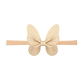 Fascia per neonati con fiocco in ecopelle oro champagne con trama a grana litchi - Farfalla Dorata (MB2458)