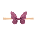 Fascia per neonata fucsia con farfalla in ecopelle martellata e cinturino in nylon nudo - Farfalla Viola Uva (MB2459)