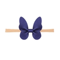 Fascia per neonati con fiocco in pelle viola scuro e cinturino elastico in nylon - Farfalla Blu Fascino (MB2461)