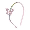 Gradiënt glitter haarband voor meisjes met elegant uitgesneden vlinderornament in pastelkleur - Vlinderstijl (MH227)