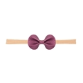 Baby Haarband mit lila Schleife in Litschi-Optik und elastischem Nylonband - Traubenviolette Runde Ohren (MB2465)